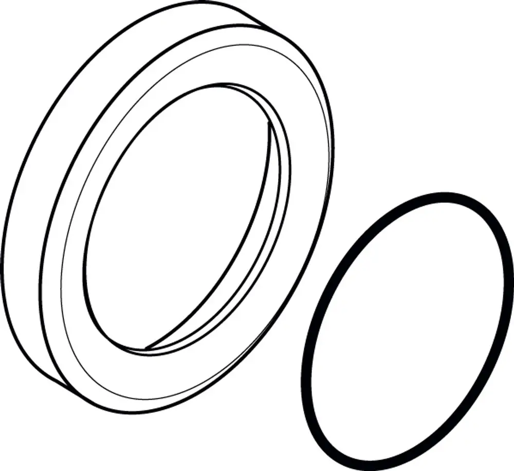 Eingebaute Wandrosette mit rundem Design und einer Öffnung in der Mitte, möglicherweise für einen Türgriff, hergestellt von Ideal Standard.